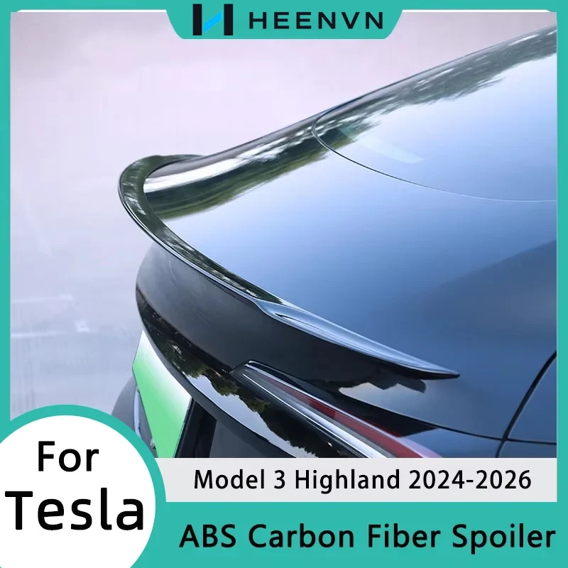 HEENVN Spoiler for Tesla Model 3 Highland 2026-2024 Car ABS Carbon Pattern Trunk Tail Wing Original High-performance Accessories