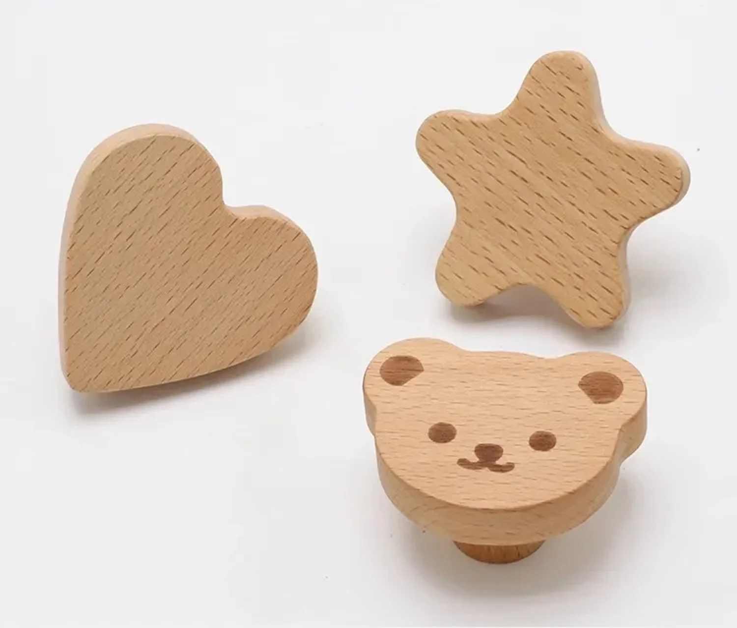 

2Pcs Wooden Door Handles Cute Cloud Star Wood Furniture Handle for Cabinets Drawers Doors Knobs Kitchen Cupboard Wardrobe Pulls
