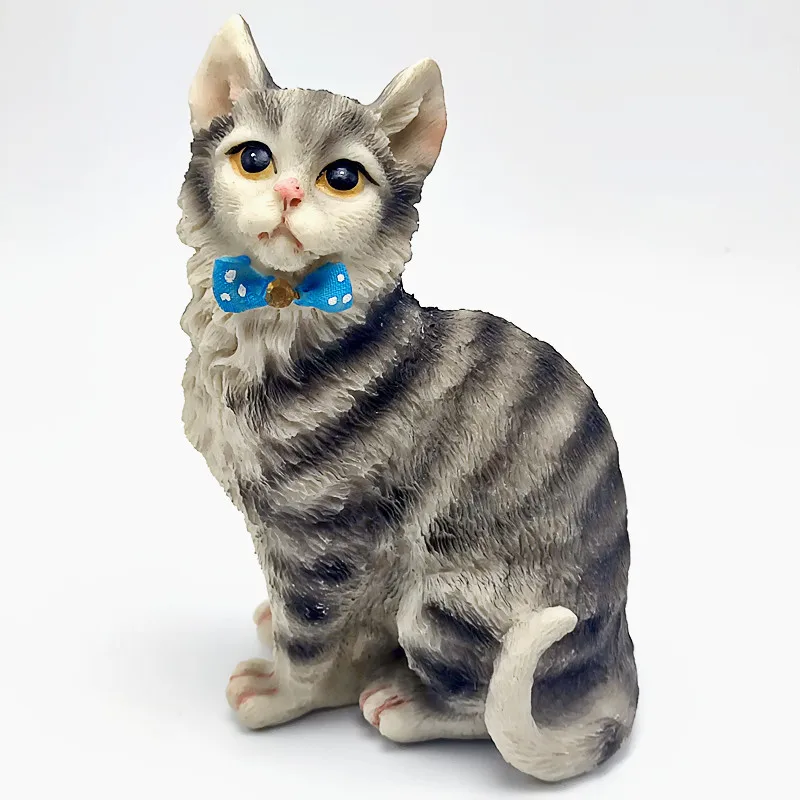 

3d cute shorthair cat silicone mold diy making gypsum resin concrete replica product office desktop decoration