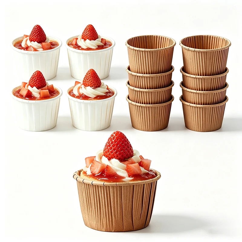 50PCS Disposable Paper Cake Cup Wedding Party Small Mini Pack Muffins Cup Paper Baking Oil-proof Cake Kitchen Birthday Wrapper