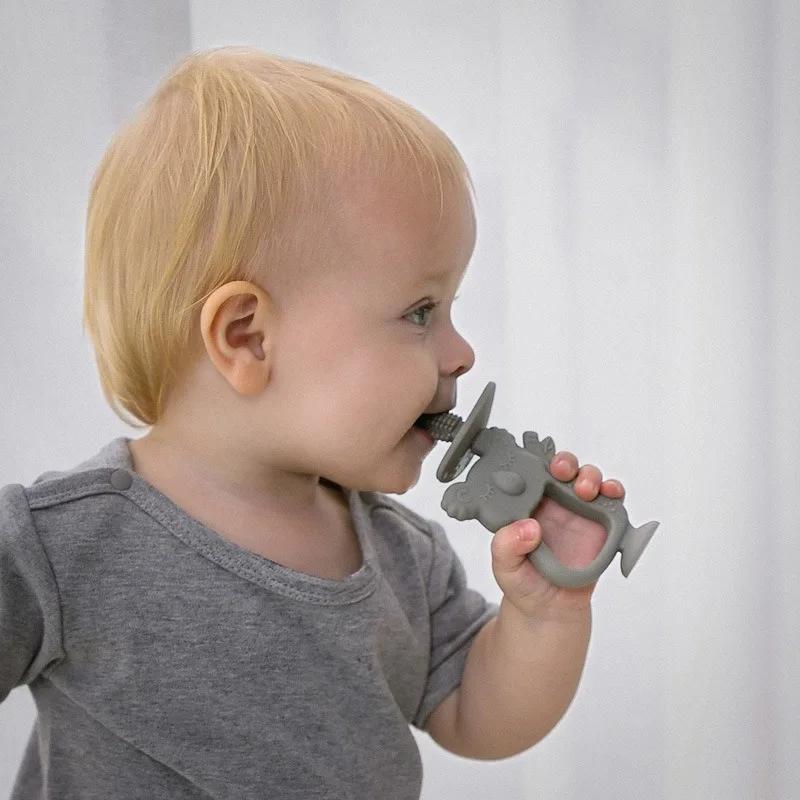 Baby Silicone Training Toothbrush BPA Free Rodent Animal Koala Safe Toddle Teether Chew Toy Teething Ring Infant Baby Accessorie