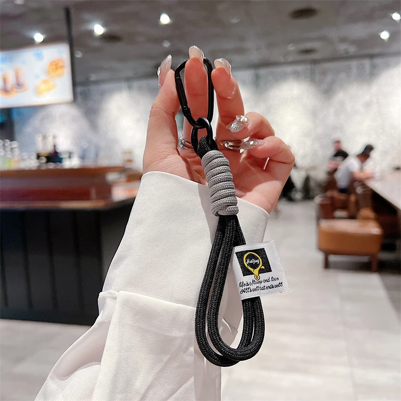 Kreative Schillernde Geflecht Seil Schlüsselbund Karabiner Schlüssel Ring Für Tasche Anhänger Zubehör Hängen Schnur DIY Schmuck Machen – Detail 14