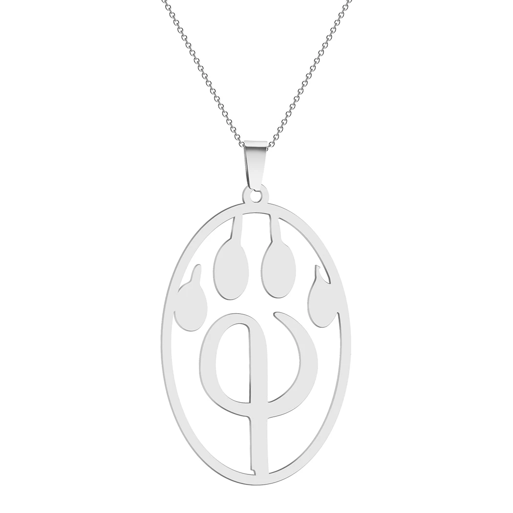 Kinitial PhiPaw Symbol Furry Pendant, aço inoxidável Furry Fan Necklace, amuleto do emblema do logotipo, colares por atacado