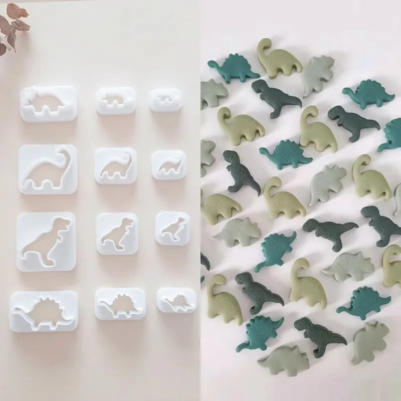 Cute Dinosaur Shape Soft Pottery Polymer Clay Cutters DIY Cartoon Earrings Polymer Clay Molds HandMade Jewelry Clay Tool Gifts