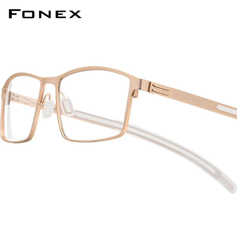 FONEX Optische Brille aus Fonex-Legierung Rahmen Männer quadratische Myopie optische Brille 2020 neue männliche Metall voll schrauben lose Brille 995