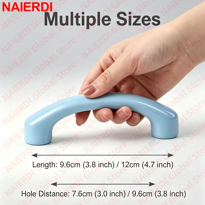 NAIERDI Macaron Ceramic Cabinet Handles 76/96mm Colorful Children Room Drawer Knobs and Pulls Kitchen Handle Hardware Fittings