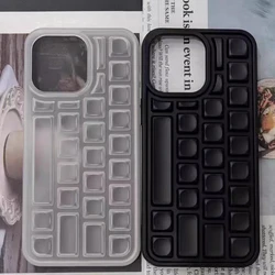 Luxury Stress Relief Entertainment 3D Keyboard Case Compatible for IPhone 16 11 15 12 13 14 Pro Max Solid color Simple Cover 