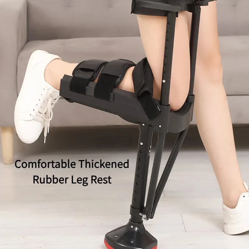 Customizable Single Leg Foldable Knee Support Assist Device Telescopic Walking Aid Anti-Slip Crutch