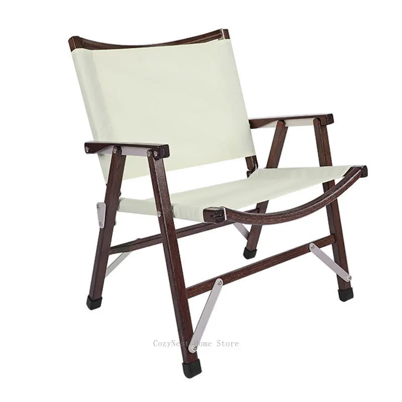 Solid Wood Camping Chair & Table Set, Folding Outdoor Furniture for Picnic, Fishing & Patio Leisure