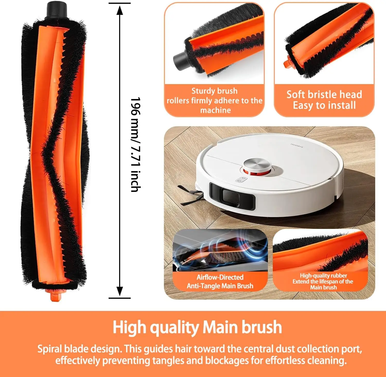 For Xiaomi S40 Pro/OV71GL Robot Vacuum Cleaner Accessories:Main Brush,HEPA Filter,Mop Cloth,Side Brush Replacement Parts image 3