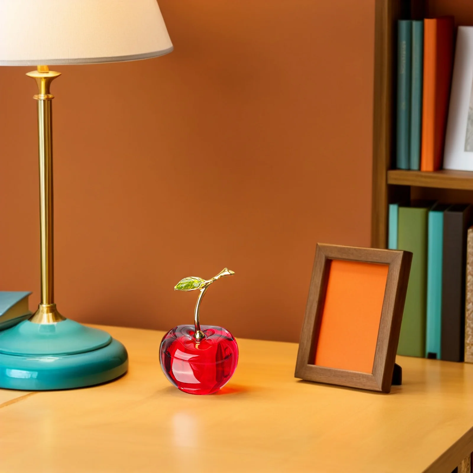 

Crystal Cherry Decor Mini Size for Desktop Home Garden Use Cute Cherry Statue Non Deformable Delicate Appearance Design