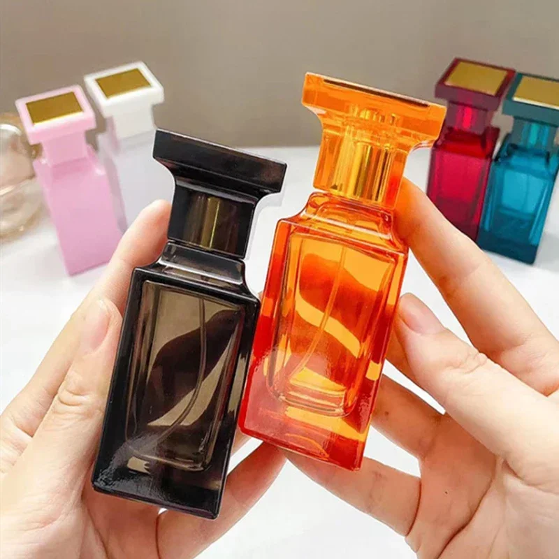 

50ML perfume subpackage glass bottle Multicolor spray perfume bottle cosmetics subpackage sample glass bottle