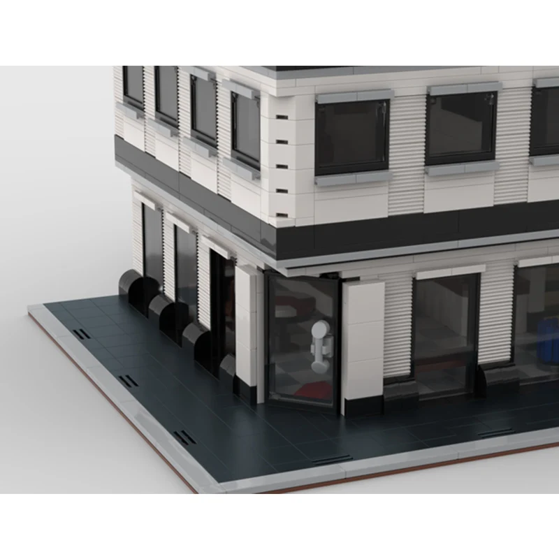 Cidade rua vista modelo moc tijolos de construção do hotel complexo tecnologia modular crianças presentes do feriado montar brinquedos terno