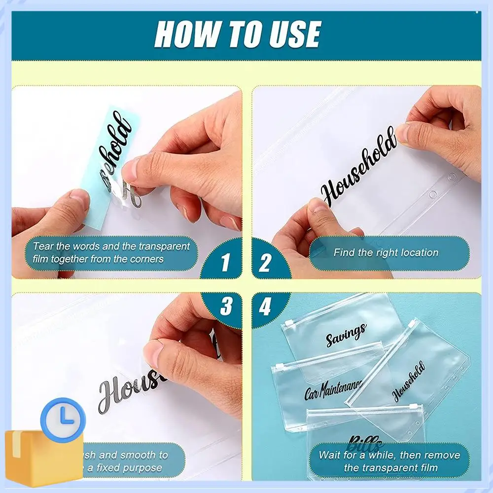 Popular A6 Binder Pockets Zipper Folders With Cash Envelope Labels Stickers Budget Envelopes Labels For Budget Finance Planners