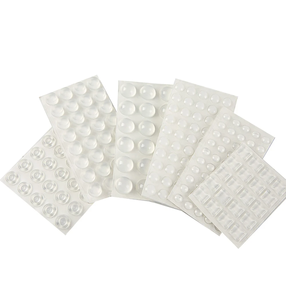 Obrázek 3: 24-100pcs průhledný sebe lepidlo silikon nohou vycpávky oběžník báň guma damper buffer polštářek nábytek skříň šuplík dveře hojnost