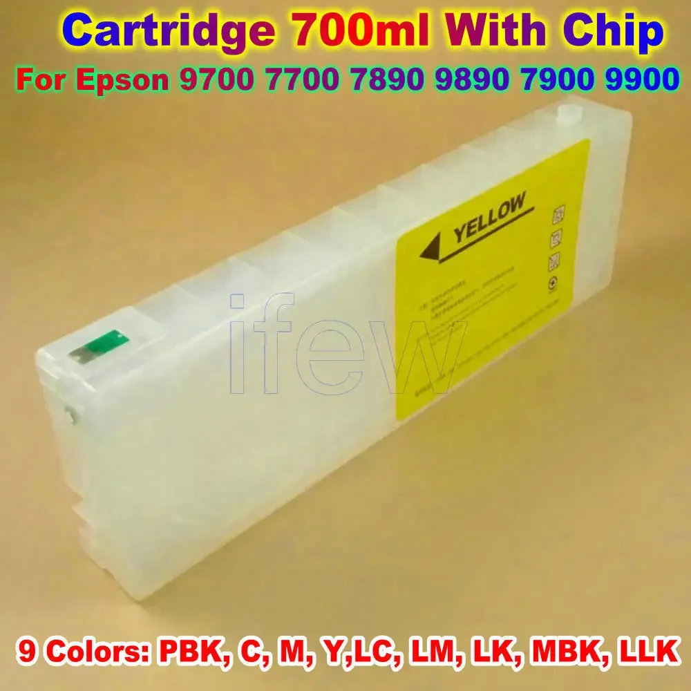 7890 cartucho de tinta de recarga 9890 cartuchos de impressora recarregáveis para epson 7890 9890 7908 cartucho de tinta jato de tinta 700ml com chip 9 peças