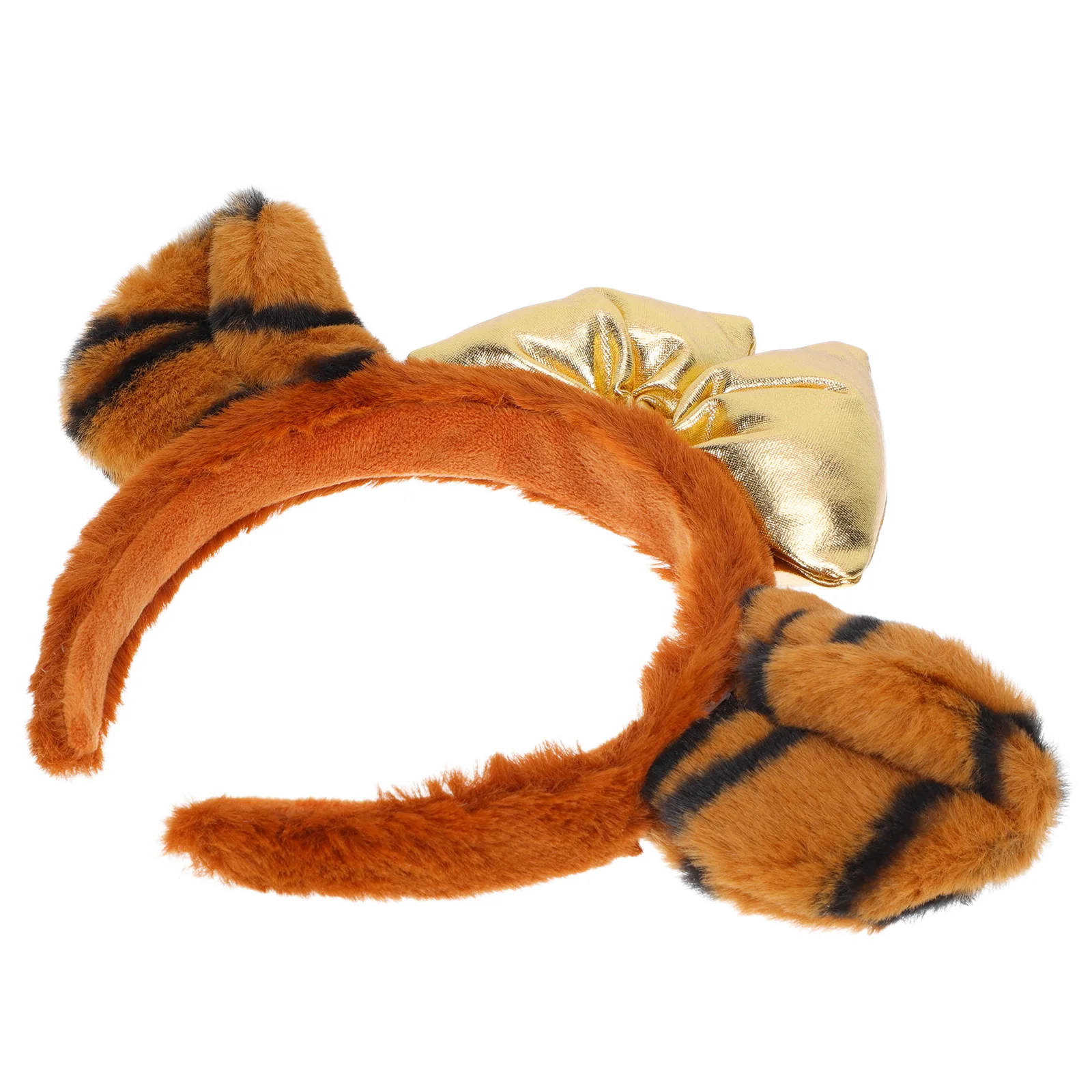 

1Pc Plush Cloth Tiger Ears Hairband Creative Costume Accessory Fluffy Headwear For Parties And Roleplay