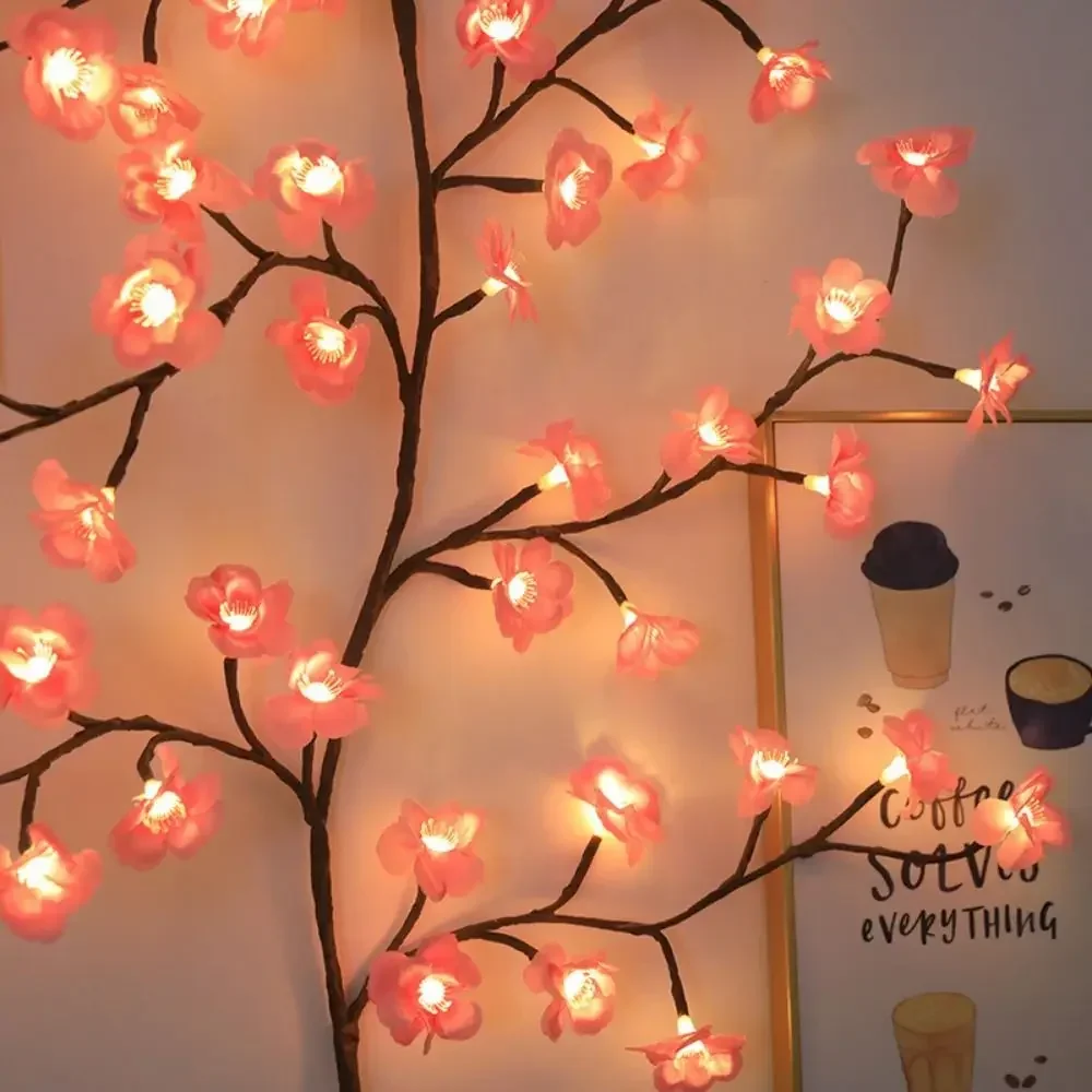 Cherry Blossom Light  Creative 72 LED Wall Lamp  Indoor Decoration Atmosphere Luminous Multi-color Bendable Flower Branch