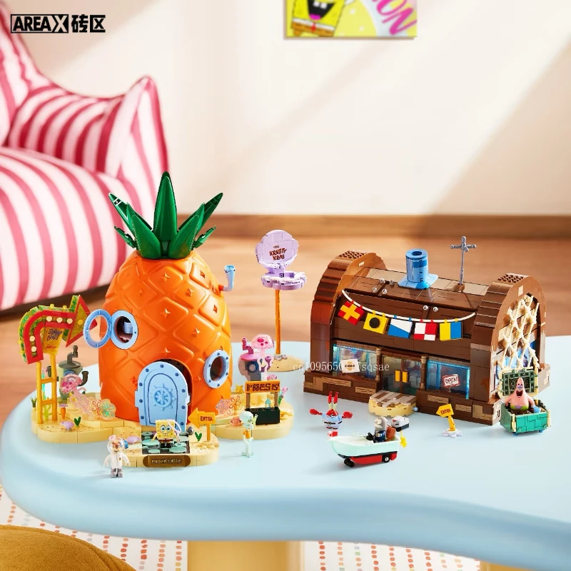 Bob l'éponge SquarePants ananas maison blocs de construction édition phare assemblage pour enfants Puzzle jouet modèle cadeau blocs de construction