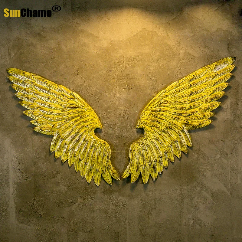 Industrial A Pair Wing Wall Decoration Bar Decor Bedroom Restaurant Industry Wind Retro Iron Wings Ornaments Home Decoration