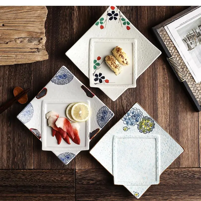 

11-дюймовая японская керамическая тарелка специальной формы, суши, сашими, нерегулярная, димсам, квадратная, домашняя кухонная посуда