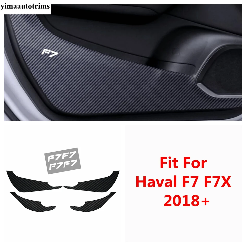 

Car Inner Door Anti Kick Pad Protection Side Edge Film Carbon Fiber Stickers For Haval F7 F7X 2018 - 2022 Interior Accessories