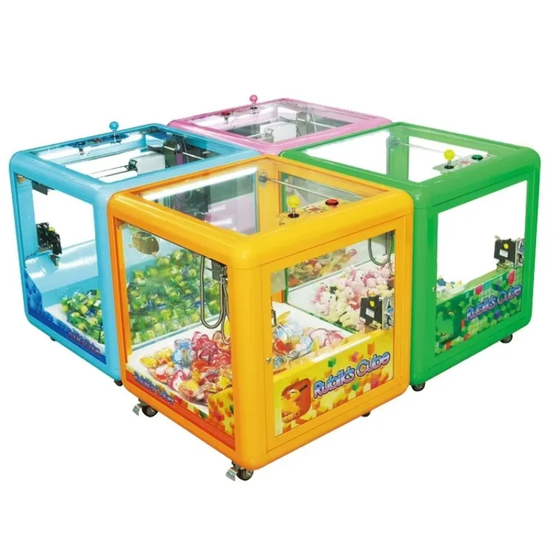 Mini rubik Cube Coin Operated Crane Machine Mini Toy Crane Game