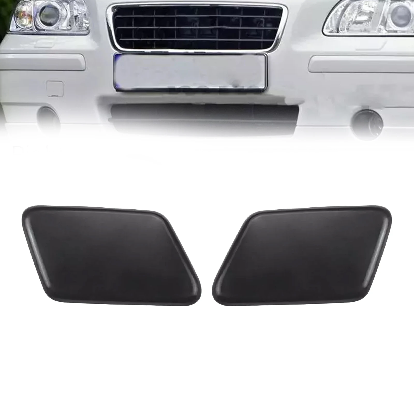 2005-09 S60 Headlight Washer Nozzle Front Right Left Made Of Plastic OE Part Numbers 2 Piece Set 39993164 As Shown