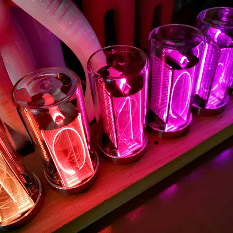 Nixie Tube Clock Led Table Glow Tube Clock Wood Luxury Digital Watch RGB Electronic Desktop Alarm Clocks Vintage Birthday Gift