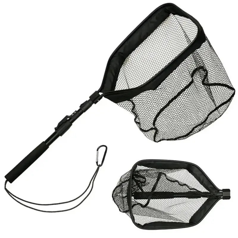 

Handheld Fishing Landing Net Portable Folding Telescopic Handle with Rope Lure Stream Fishing Cast Mesh Outdoor Fishing Tackle