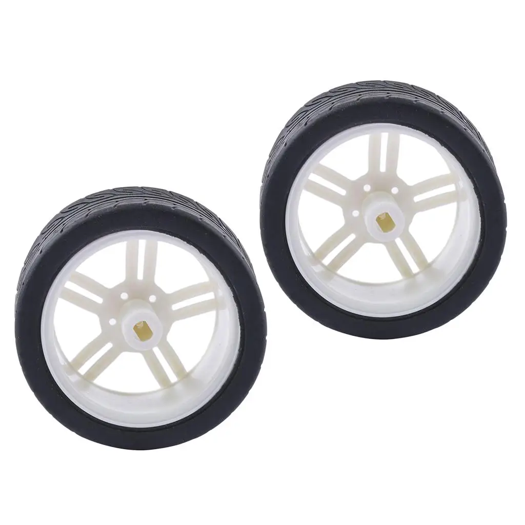 Smart Car Supplies Rubber Tire TPE ABS TT Motor Wheel DIY Model Car RC Model Wheel for Robot Vehicle Builds
