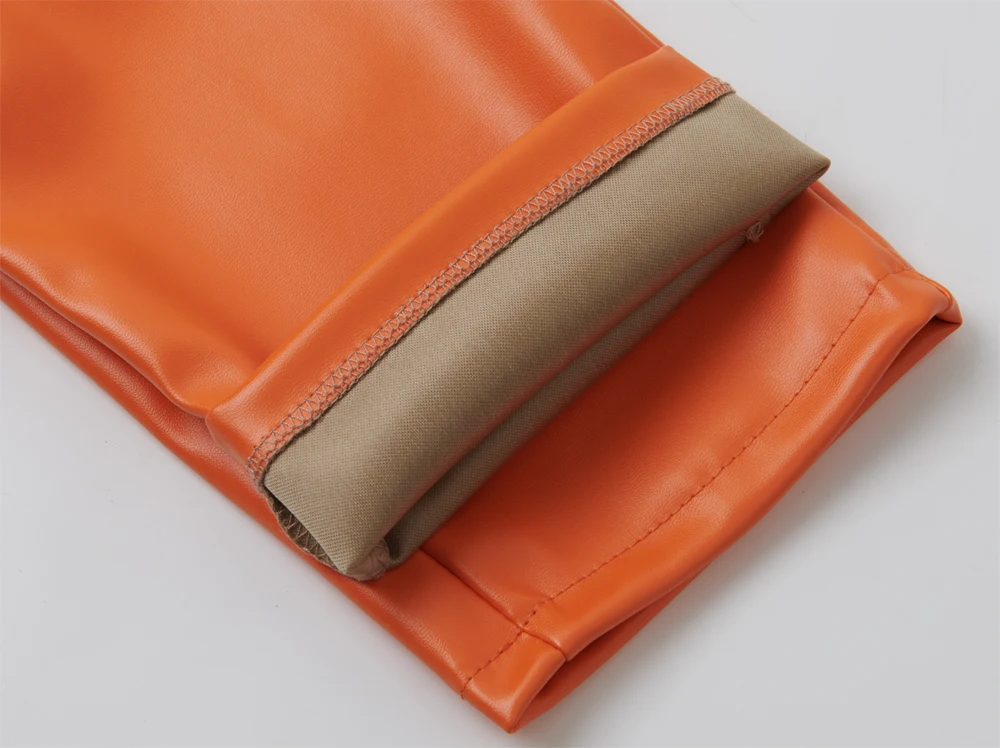 Herren-Lederhose, schmale Passform, Stretch, modische PU-Lederhose, Nachtclub, Party- und Tanzhose, dünn – Detail 13