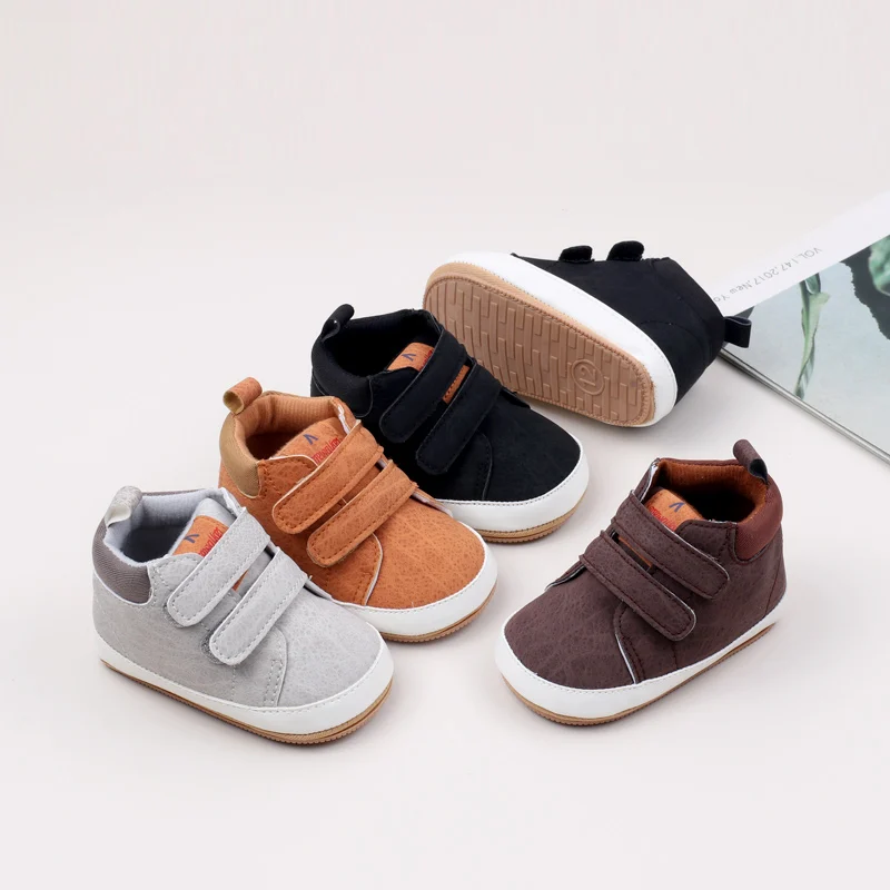 Baby Shoes Soft PU and High Quality TPR Anti-slip Sole Spring and Autumn Style for Newborn Toddler Boys and Girls 2024 BMB4016