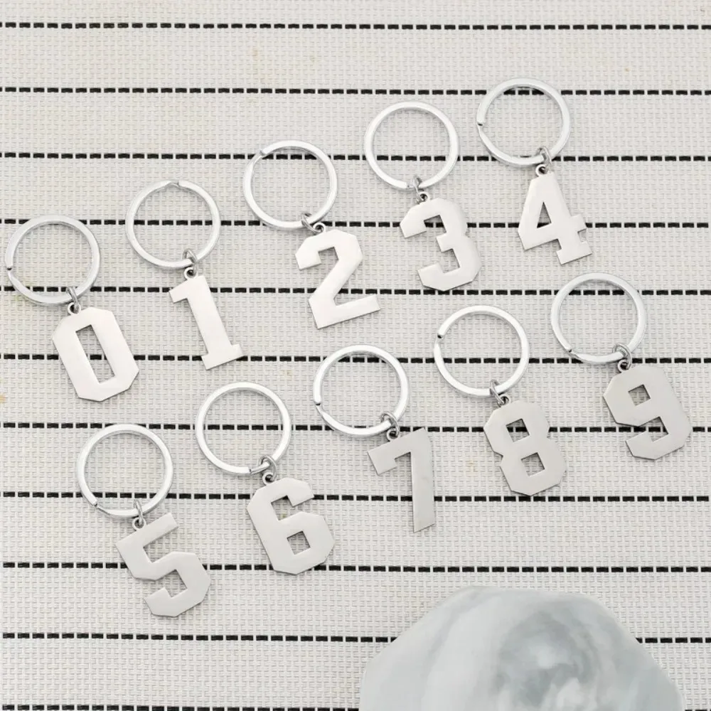 0 bis 9 Digitaler Edelstahl-Schlüsselanhänger – Neues Produkt, Rucksack-Anhänger, einfacher Schlüsselring, Schnallenketten, Taschen- und Auto-Schlüsselanhänger, Geschenk – Detail 2