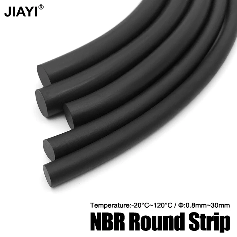 

5/10 Metre Solid NBR Round Strip O-ring Rope Black NBR Rubber Gasket Diameter 0.8/1/1.5/1.8/2/3/3.5/4/5/6/7/8mm Resistant to Oil