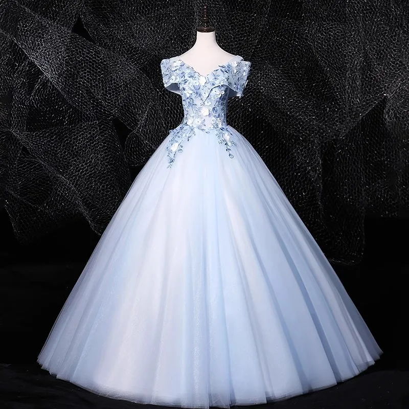 

GUXQD Ball Gown Quinceanera Dresses Appliques Tulle Prom Birthday Party Gowns Formal Occasion robes de soirée