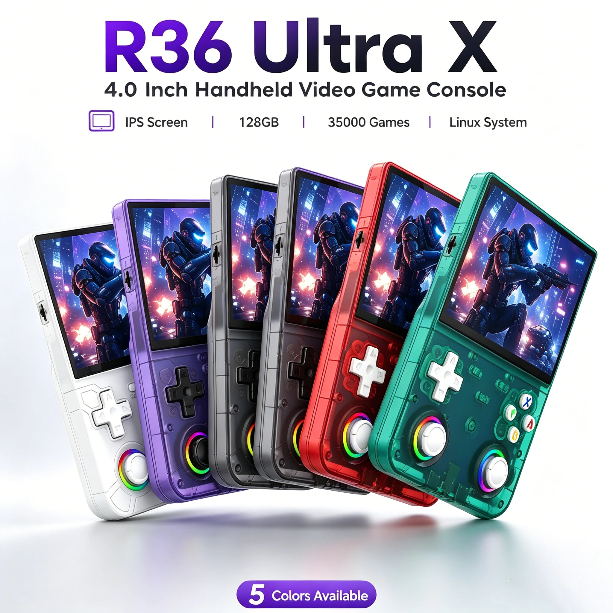 

FLLTF R36 ultra X retro handheld video game console open source Linux system 4.5 inch IPS screen portable handheld game consol