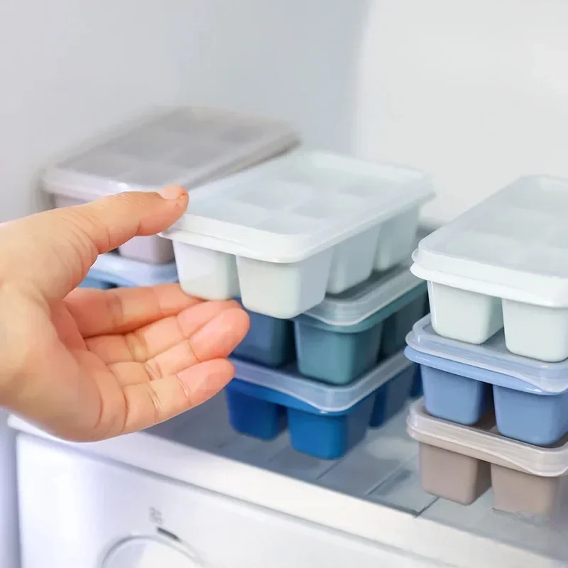 Home Refrigerator Homemade Frozen Ice Box with Cover Silicone Ice Cube Ice Box Frozen Mold Quick-freezing Device