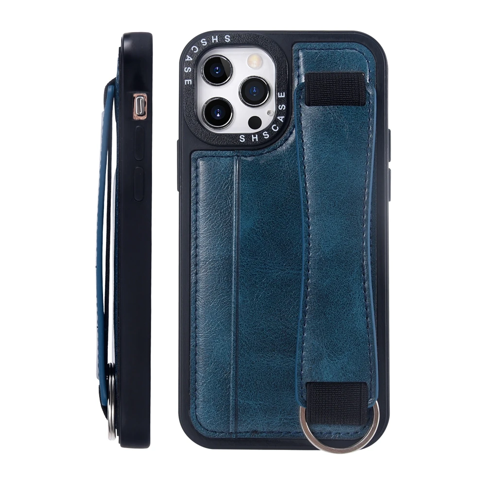 For iPhone 13 12 14 Pro Max Case PU Leather Wallet Stand Wrist Strap Card Pocket Cover for iPhone 11 Xs Max X Xr 7 8 Plus SE 2