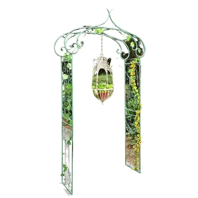 

Outdoor wrought iron flower stand climbing vine frame garden villa balcony plant clematis wedding celebration props arch