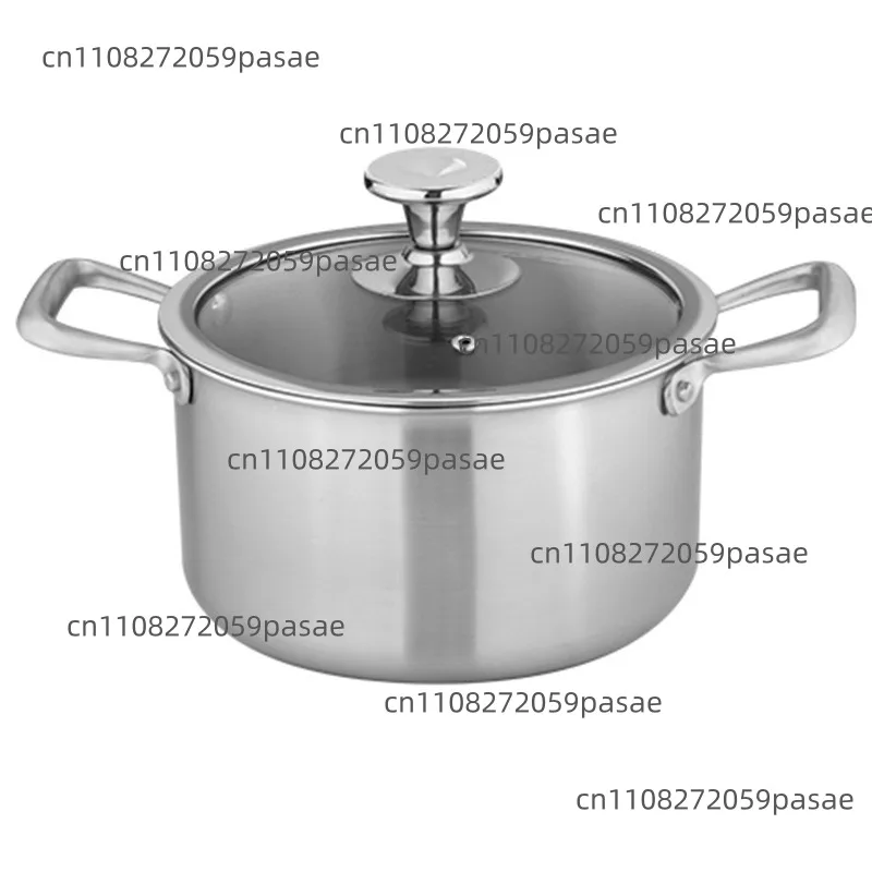 Light Luxury Pure Titanium Soup Stock Pot Stainless Steel+Glass Lid Dishwasher Safe Induction Ready Home Hotel