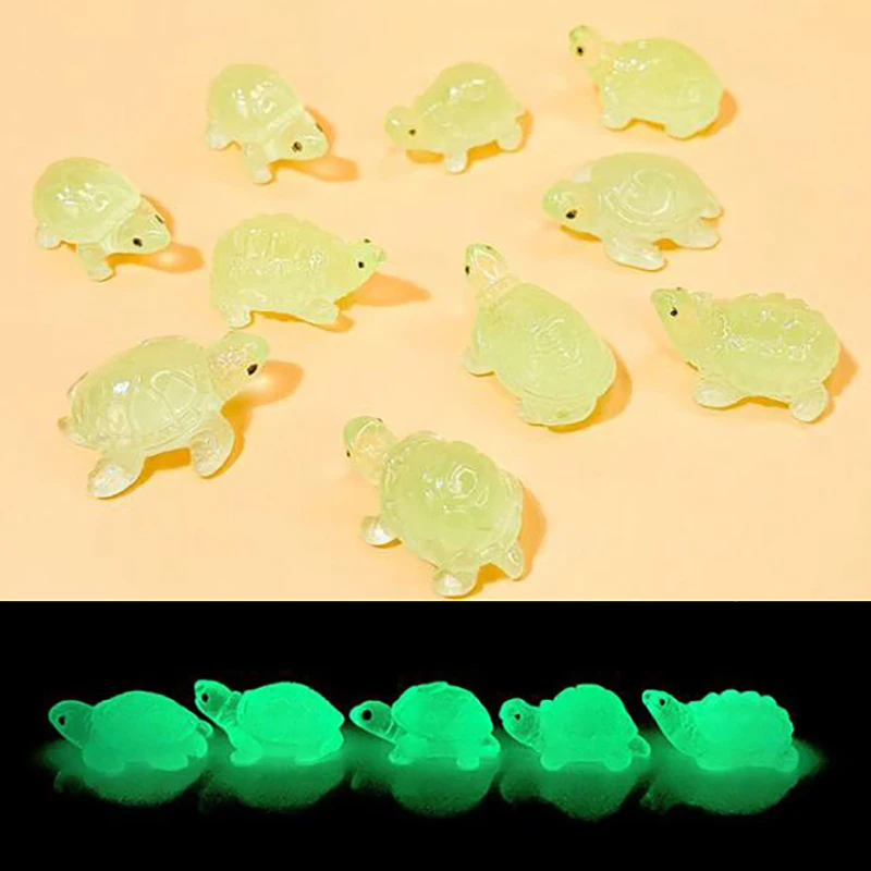 Mini Turtles Luminous Ornament Crafts Miniature Figures Tiny Turtles Micro Landscape Home Decoration Accessories Gifts