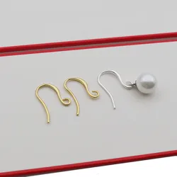 1 Pair Solid 925 Sterling Silver Earring Hooks 15mm DIY Ear Hook Making DIY Accessories Finding Components Finding