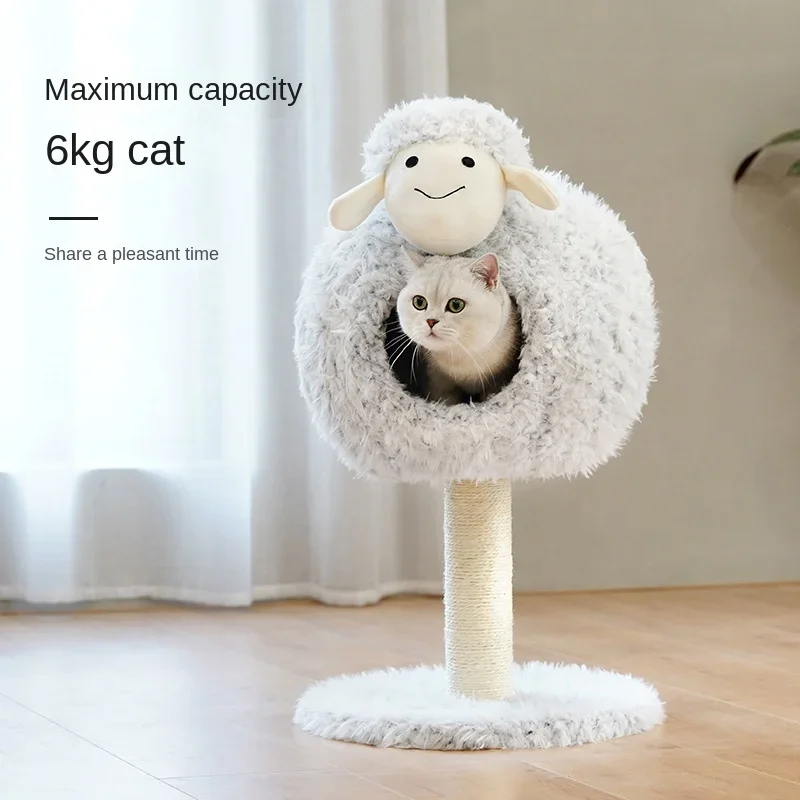 

Zeze Lamb Cat Nest Cat Bed Cat Climbing Frame Cat Tree One Cat Toy Cat Scratch Pet Supplies Cute Shape Safe Comfortable