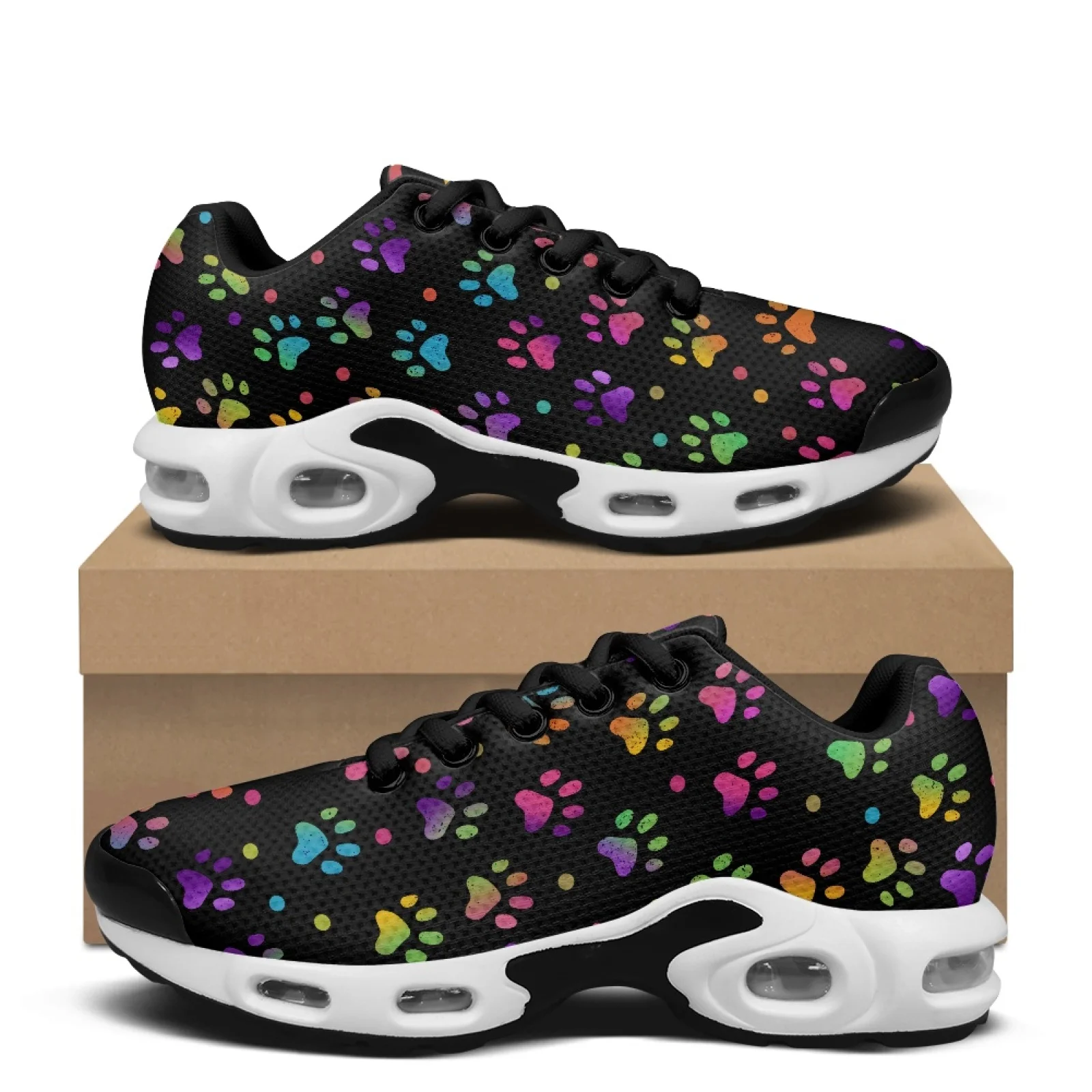 PENSTROLL Paw Print Splash Lightweight Tennis Shoes for Men Mesh Mesh Air Cushion Sneakers Walking Shoes
