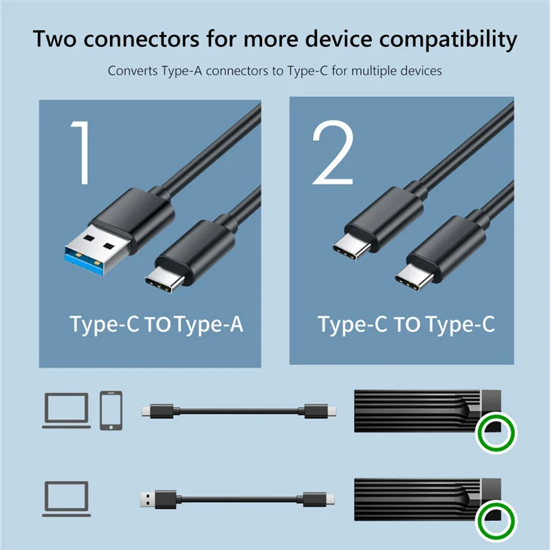 Obudowa SSD INEO RGB M.2 NVME PCI-E do USB3.1 Gen2 Type-C JMS583 10Gbps Radiator do dysków SSD 2280/2260/2242/2230 M.2