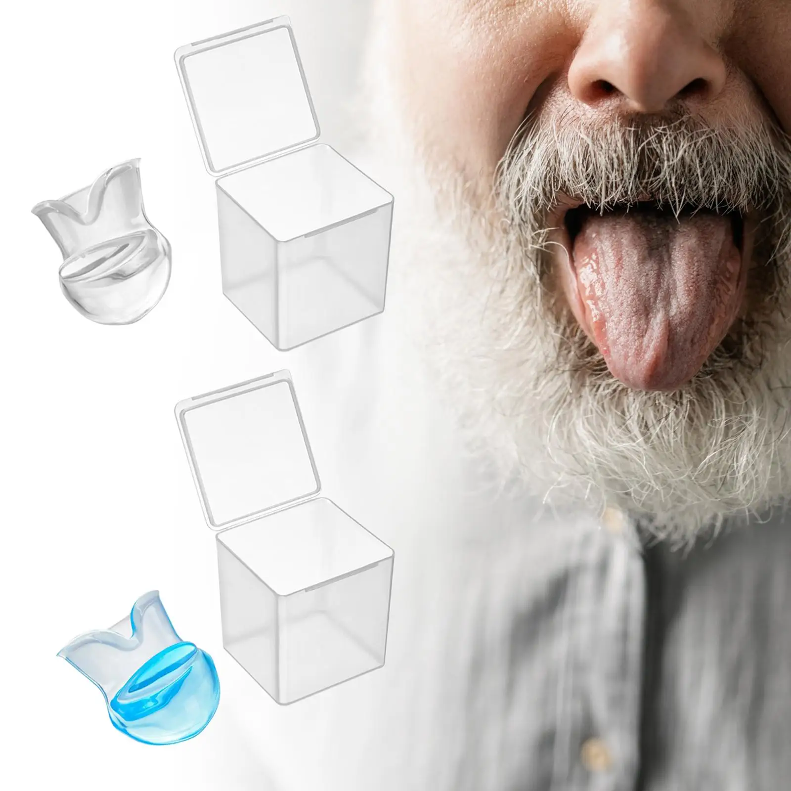 Tongue Retaining Anti Snore Device Comfort Stopper Mouthpiece with Case for Sleeping Support