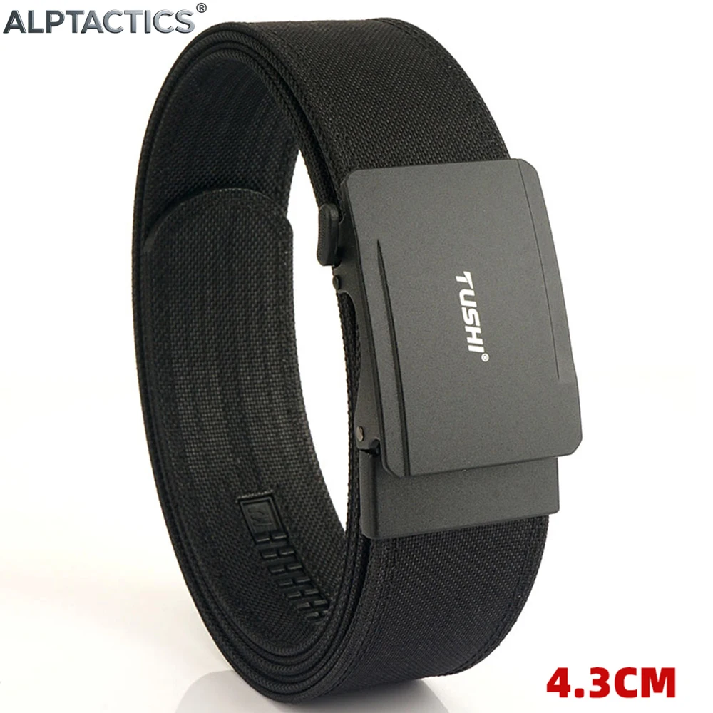 

Тактический ремень ALPTACTICS 4.3CM для мужчин, с металлической автоматической пряжкой, для стрельбы IPSC, нейлоновый, военный, для активного отдыха, мужской