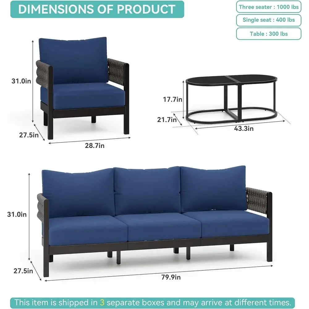 

Special Offer7-Piece Outdoor Furniture Set With Round Coffee Table, Thick Cushions For Patio, Deck, Or Backyard