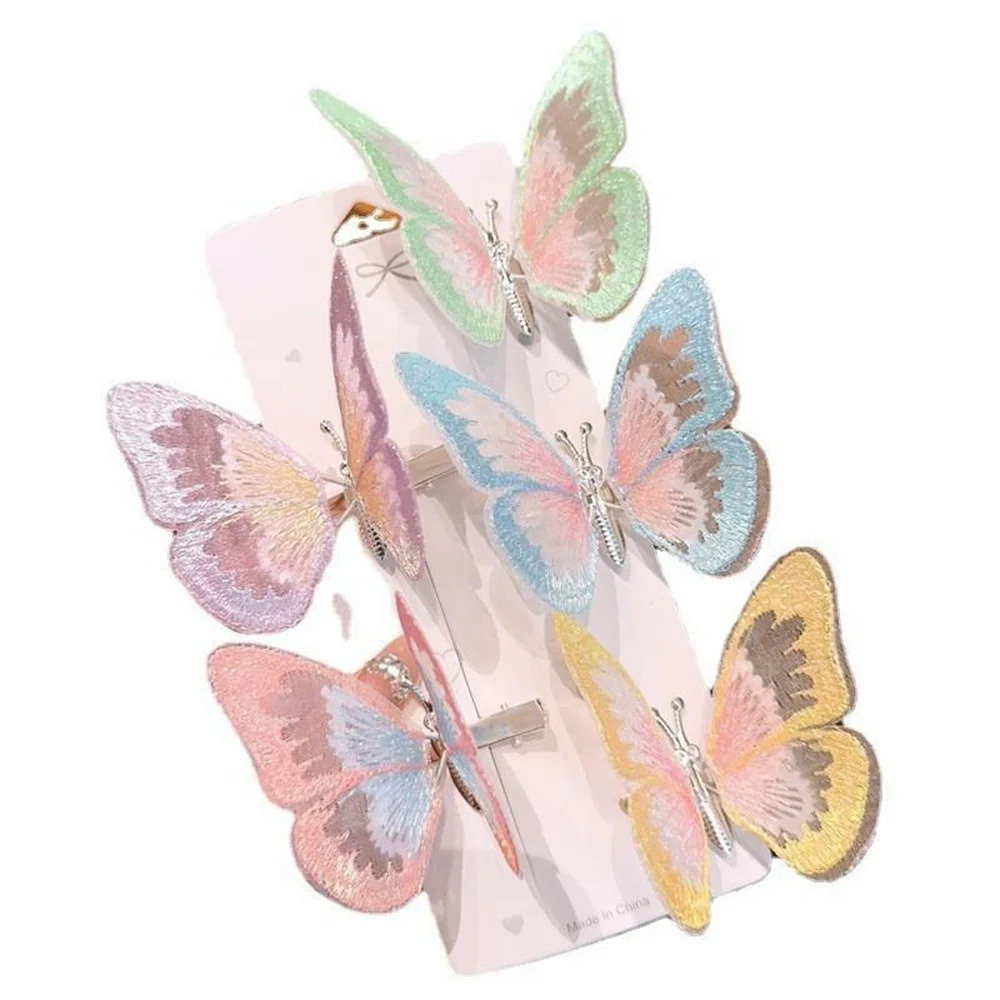 Moving Butterfly Hair Clips for Kids Sweet Cute Fairy Colorful Butterfly Hairpin Princess Headdress Girl\'s Hair Accessories